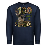 Navy 100 days of school hunting deer Premium Sweatshirt - LillyAllenDesigns