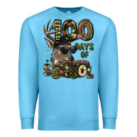 Ocean Blue 100 days of school hunting deer Premium Sweatshirt - LillyAllenDesigns