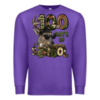 Purple 100 days of school hunting deer Premium Sweatshirt - LillyAllenDesigns