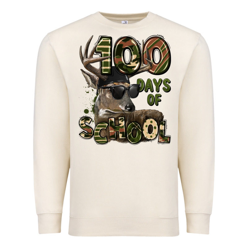 100 Days Of School Hunting Deer Premium Sweatshirt by LillyAllenDesigns | Teevron