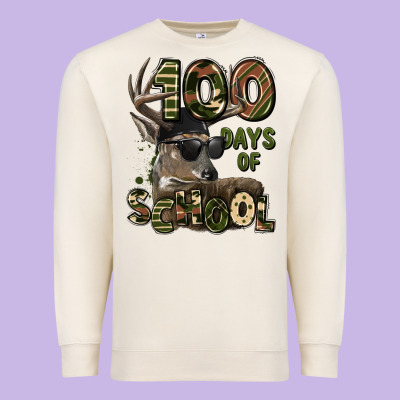 100 Days Of School Hunting Deer Premium Sweatshirt Designed By Lillyallendesigns