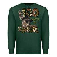 Sports Green 100 days of school hunting deer Premium Sweatshirt - LillyAllenDesigns