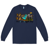 Navy Peace Love Suffolk Sheep Long Sleeve Tee - LillyAllenDesigns