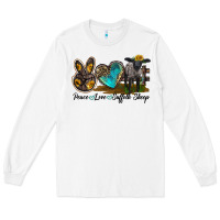 White Peace Love Suffolk Sheep Long Sleeve Tee - LillyAllenDesigns