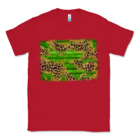 Red western leopard distressed background Classic Tee - AdoDesignShop