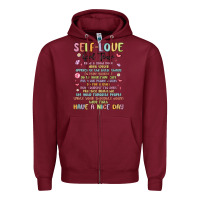 Burgundy self love girl tour malias Zipper Hoodie - MaliasSmallBusiness
