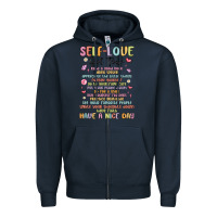 Navy self love girl tour malias Zipper Hoodie - MaliasSmallBusiness