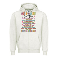 Oatmeal Heather self love girl tour malias Zipper Hoodie - MaliasSmallBusiness