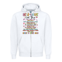 White self love girl tour malias Zipper Hoodie - MaliasSmallBusiness