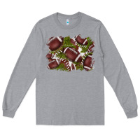Heather Grey football background Long Sleeve Tee - BarkalooDesign