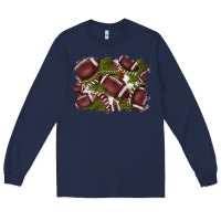 Navy football background Long Sleeve Tee - BarkalooDesign