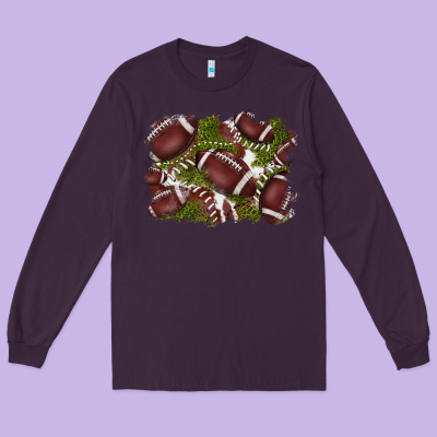Football Background Long Sleeve Tee Designed By Barkaloodesign