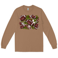 Toasted Coconut football background Long Sleeve Tee - BarkalooDesign