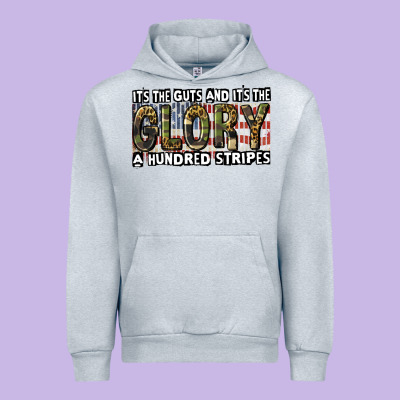 Its The Guts And Its The Glory A Hundred Stripes Urban Hoodie Designed By Cowgirlartshop