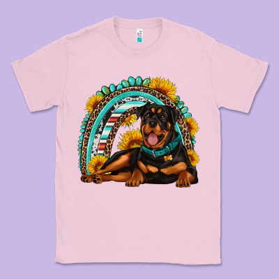 Rottweiler  Rainbow Classic Tee Designed By Artiststas