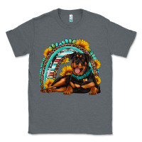 Charcoal Heather Rottweiler  rainbow Classic Tee - Artiststas