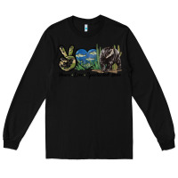 Black Peace Love Spectacled Bear Long Sleeve Tee - LillyAllenDesigns