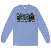 Colony Blue Peace Love Spectacled Bear Long Sleeve Tee - LillyAllenDesigns
