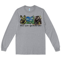Heather Grey Peace Love Spectacled Bear Long Sleeve Tee - LillyAllenDesigns