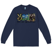 Navy Peace Love Spectacled Bear Long Sleeve Tee - LillyAllenDesigns