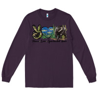 Plum Peace Love Spectacled Bear Long Sleeve Tee - LillyAllenDesigns