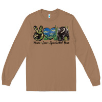Toasted Coconut Peace Love Spectacled Bear Long Sleeve Tee - LillyAllenDesigns