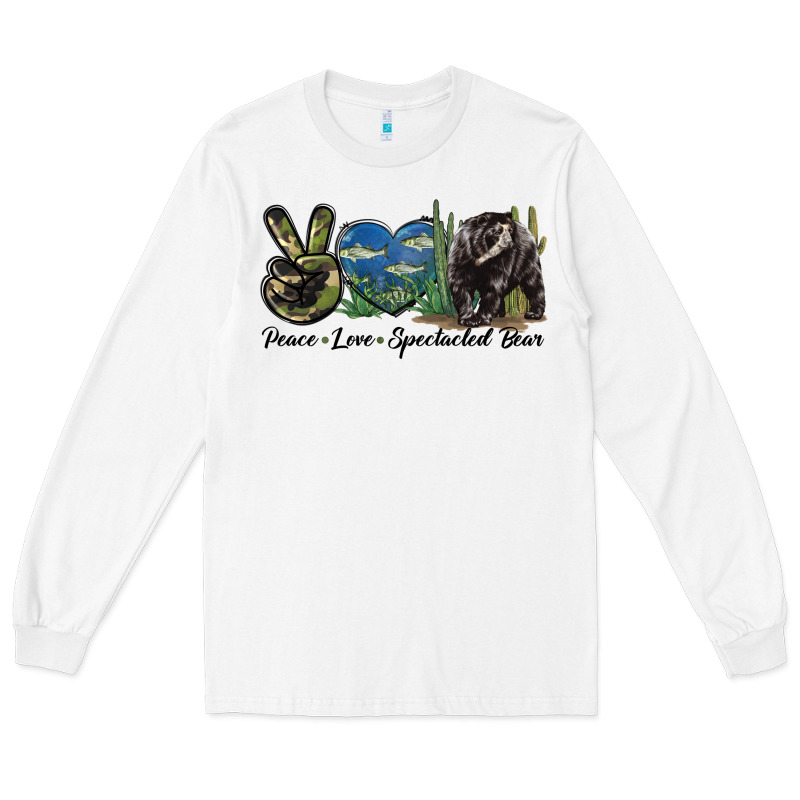 Peace Love Spectacled Bear Long Sleeve Tee by LillyAllenDesigns | Teevron
