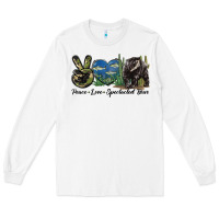 White Peace Love Spectacled Bear Long Sleeve Tee - LillyAllenDesigns