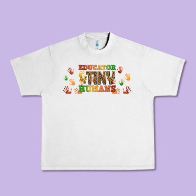 Educator Of Tiny Humans Libbey Glass Urban Heavy Tee Designed By Bundleandbundleshop