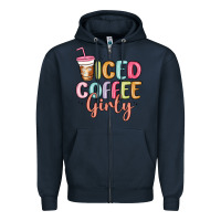 Navy iced coffee girly Zipper Hoodie - MaliasSmallBusiness