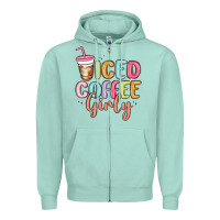 Seafoam iced coffee girly Zipper Hoodie - MaliasSmallBusiness