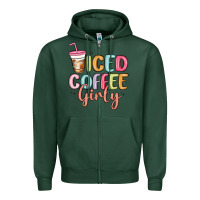 Sports Green iced coffee girly Zipper Hoodie - MaliasSmallBusiness