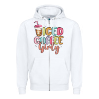 White iced coffee girly Zipper Hoodie - MaliasSmallBusiness
