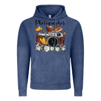 Vintage Denim photographer floral butterfly film roll vintage camera Vintage Hoodie - FaDigitalArtStudio