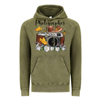 Vintage Olive photographer floral butterfly film roll vintage camera Vintage Hoodie - FaDigitalArtStudio