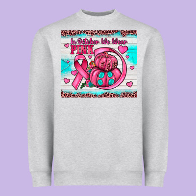 In October We Wear Pink Heavyweight Sweatshirt Designed By Jahusdesignshop