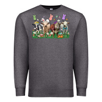 Charcoal Heather easter cow Premium Sweatshirt - LillyAllenDesigns