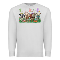 Dove Grey easter cow Premium Sweatshirt - LillyAllenDesigns