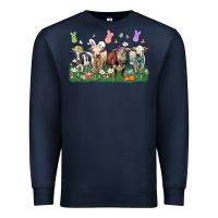 Navy easter cow Premium Sweatshirt - LillyAllenDesigns