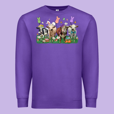 Easter Cow Premium Sweatshirt Designed By Lillyallendesigns