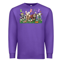 Purple easter cow Premium Sweatshirt - LillyAllenDesigns