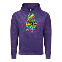 Cloud Purple tie dye pineapple, summer Vintage Hoodie - JahusDesignShop