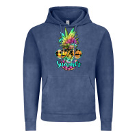 Vintage Denim tie dye pineapple, summer Vintage Hoodie - JahusDesignShop