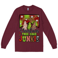 Burgundy Christmas tree cake junkie Long Sleeve Tee - Jasminsmagicworld