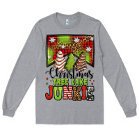 Heather Grey Christmas tree cake junkie Long Sleeve Tee - Jasminsmagicworld
