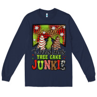 Navy Christmas tree cake junkie Long Sleeve Tee - Jasminsmagicworld