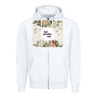 White best garandma ever Zipper Hoodie - MaliasSmallBusiness