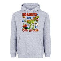 Heather Grey roaring into 5th grade Heavyweight Hoodie - BundleAndBundleShop