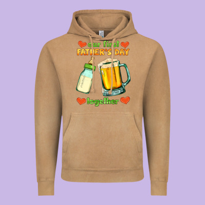 Our First Father's Day Together Vintage Hoodie Designed By Hra Design Shop