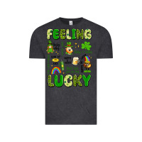 Vintage Black feeling lucky Vintage Tee - Artiststas
